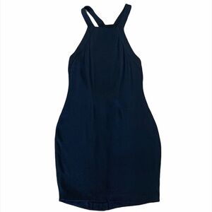 Tigerlily Halter Neck Open Back Mini Black Dress